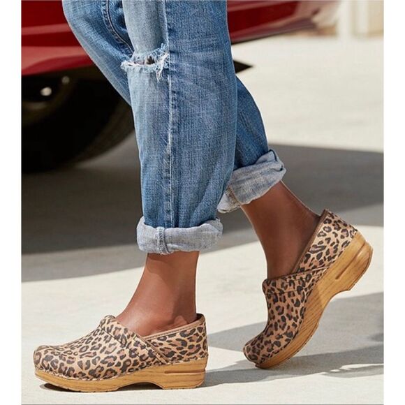 Dansko Shoes - Dansko Leopard Print Clogs in Brown